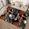 Harley Davidson Inspired Carpet with Skull, Wings, and Logo Designs Suitable for use as an anti-slip for living room bedroom sofas