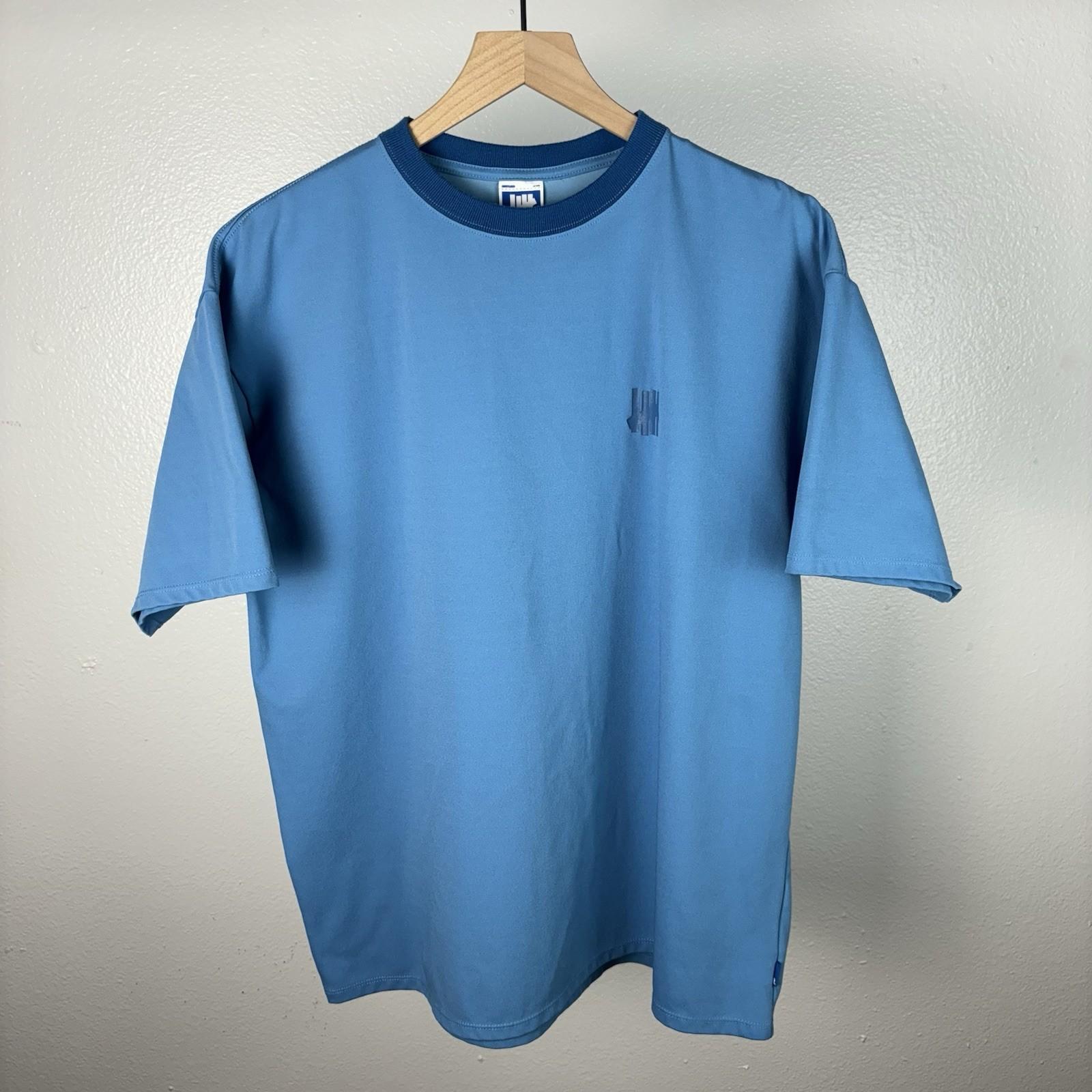 UNDEFEATED Classic Logo Double Sided Blue Skate Punk T Shirt Size Medium Unisex T-Shirt M