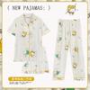 Soft Waxy Rabbit Pajamas Women's Japanese Milk Gentle and Cute Cartoon Girly Casual Short-sleeved Loungewear Three-piece Set