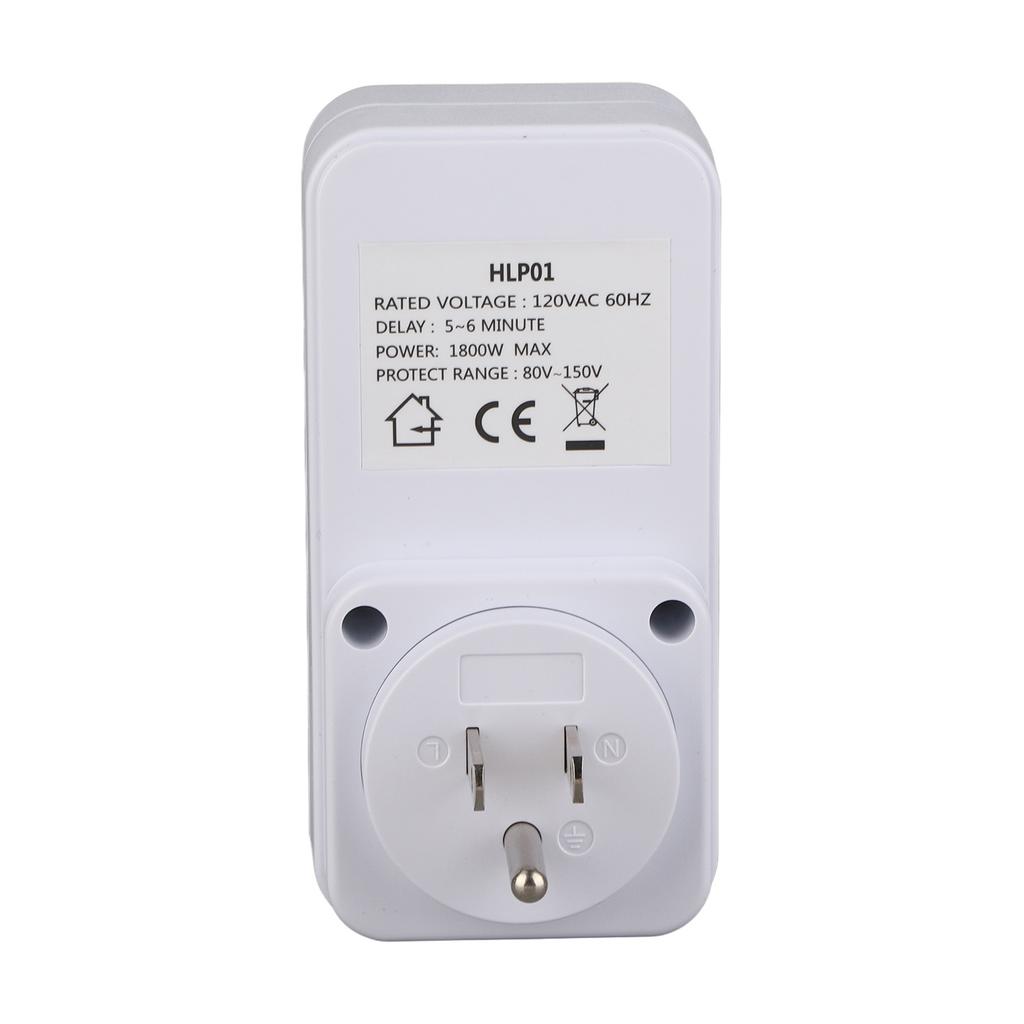 Refrigerator Voltage Protector Washing Machine Voltage Protector 5‑6 Minutes Delay US Plug AC 120V PC for Household Appliances