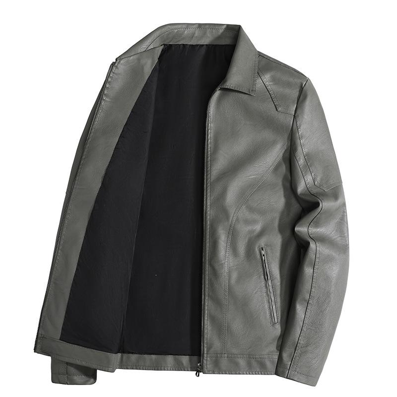 Special for spring and autumn new men's leather jacket American lapel pu large size high street locomotive style leather jacket
