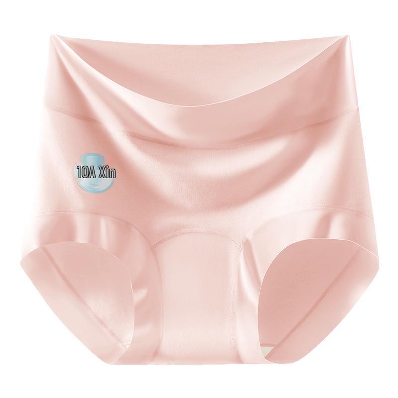 Women's Plus Size High-Waist Cotton Underwear - Antibacterial, Skin-Friendly, Breathable, Seamless Triangle Shorts