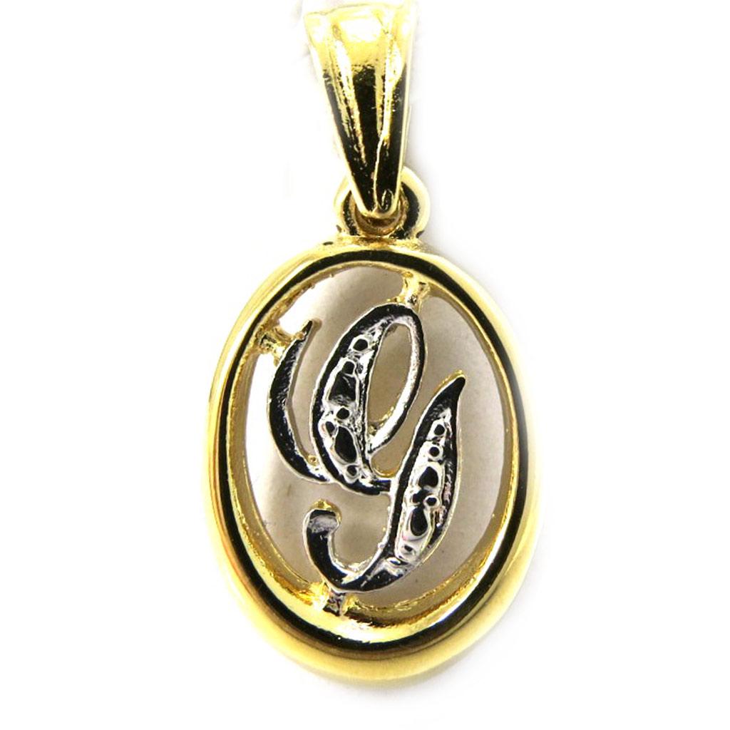 Les Trésors De Lily [G7628] - 2-tone 'Letter G' Gold Plated Pendant