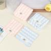 Stripes Polka Dot Coasters Portable Square Cotton Cloth Insulation Pad Soft Hanging Drink Coasters Photography Props