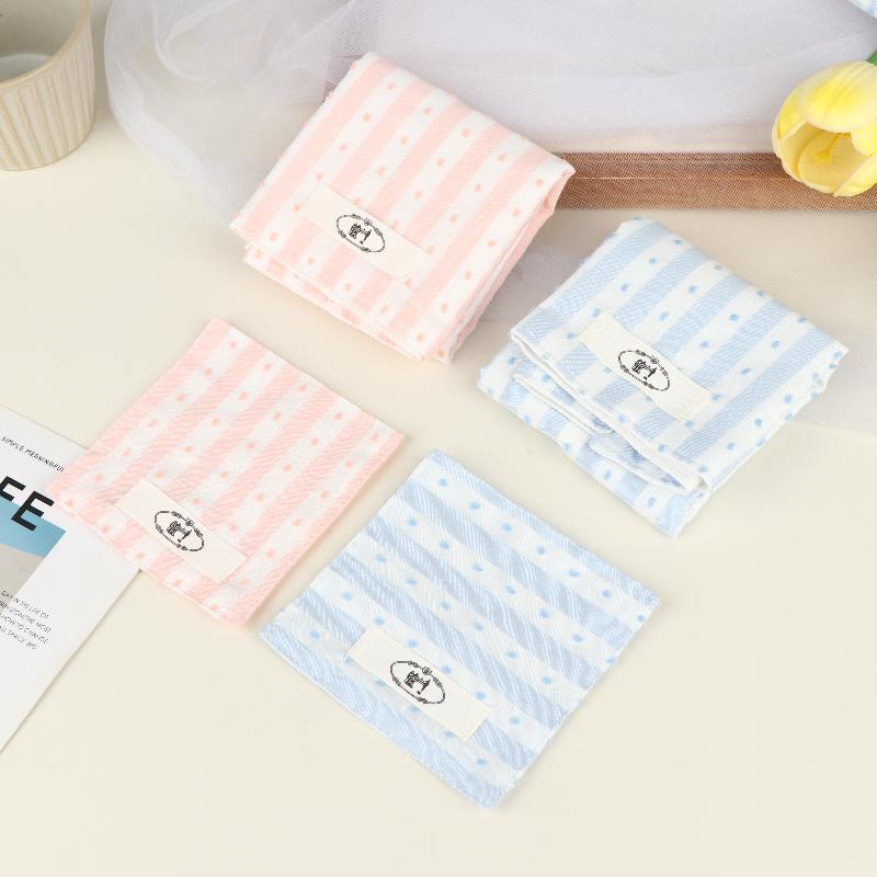 Stripes Polka Dot Coasters Portable Square Cotton Cloth Insulation Pad Soft Hanging Drink Coasters Photography Props