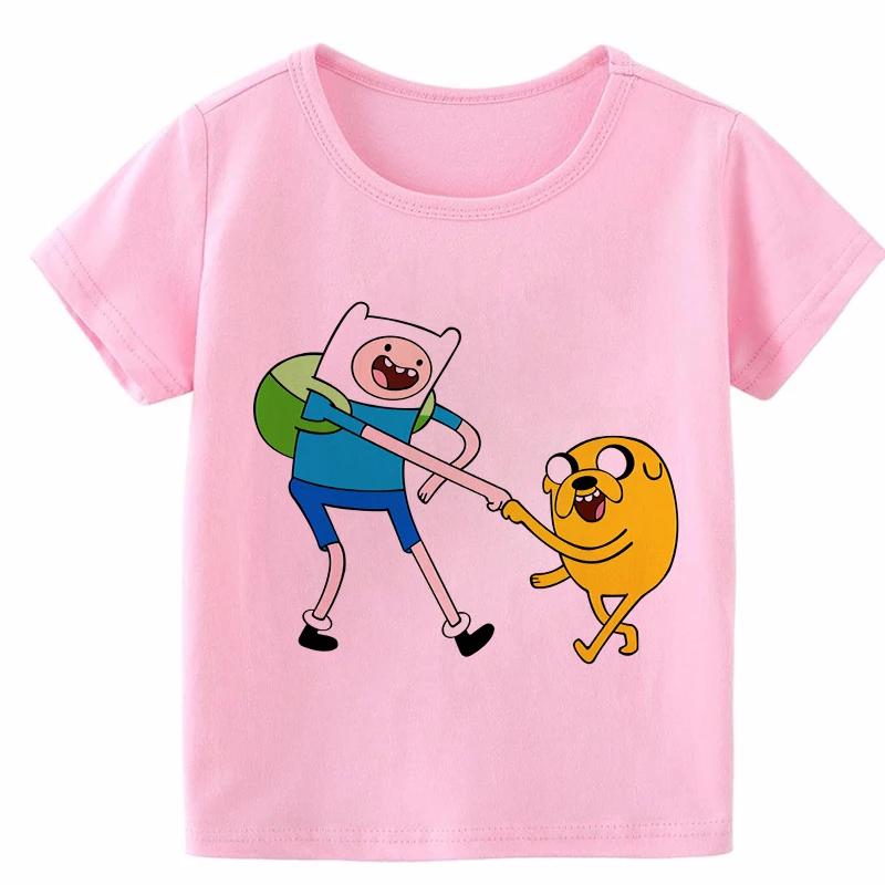 Cartoon Print Kids T-shirt Kids Anime Time Treasure Adventure Summer Funny Tees Boys/Girls Tops Baby Casual Children Clothing