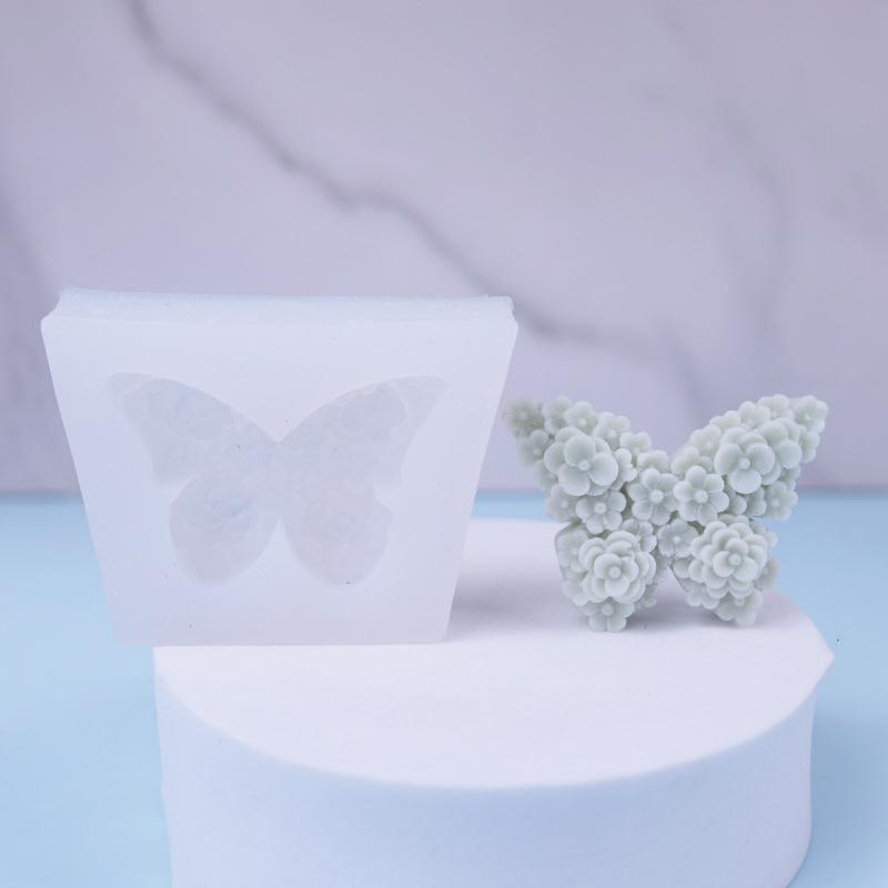 Rose Butterfly Mold Silicone Shaped Aromatherapy Gypsum Dropping Glue Decorative Ornament DIY