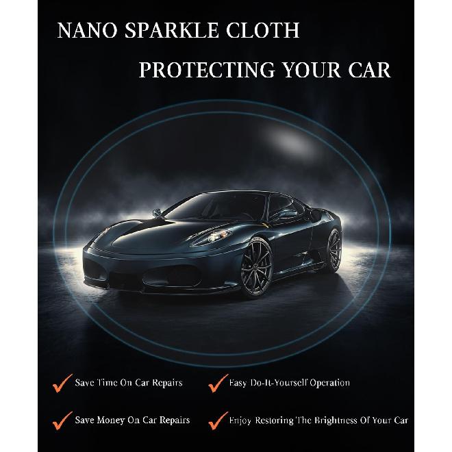 Nano Sparkle Cloth Car Scratch Remover, Nanosparkle Cloth for Car Scratches, Nano Wipes for Car, Safe on All Vehicle Colors, Removes Water Spots &
