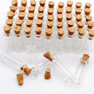 10 Stück Mini-Glasflaschen Glas Hexerei-Fläschchen Korken Transparent Wunschflasche Heilung Glücksbringer Treibflasche Winzige Gläser