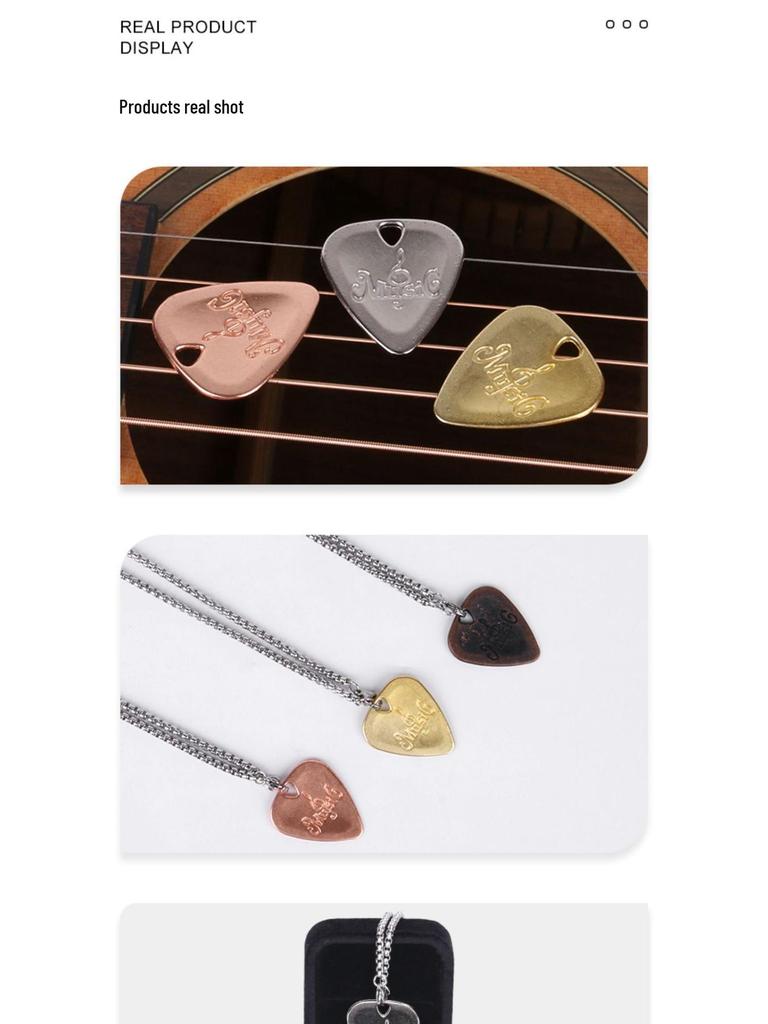 Set Regalo Collana e Bracciale Plettro Chitarra Giocabile per Chitarristi
