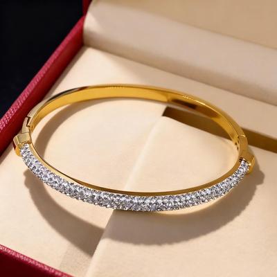 Summer Fashion Stainless Steel 18K Gold-Plated Bracelet Set for Women - Elegant, Simple Jewelry