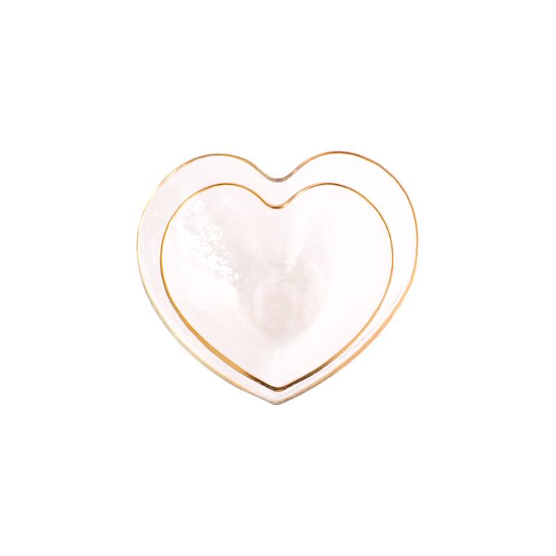 OLOEY Heart Glass Salad Bowl & Cup Set