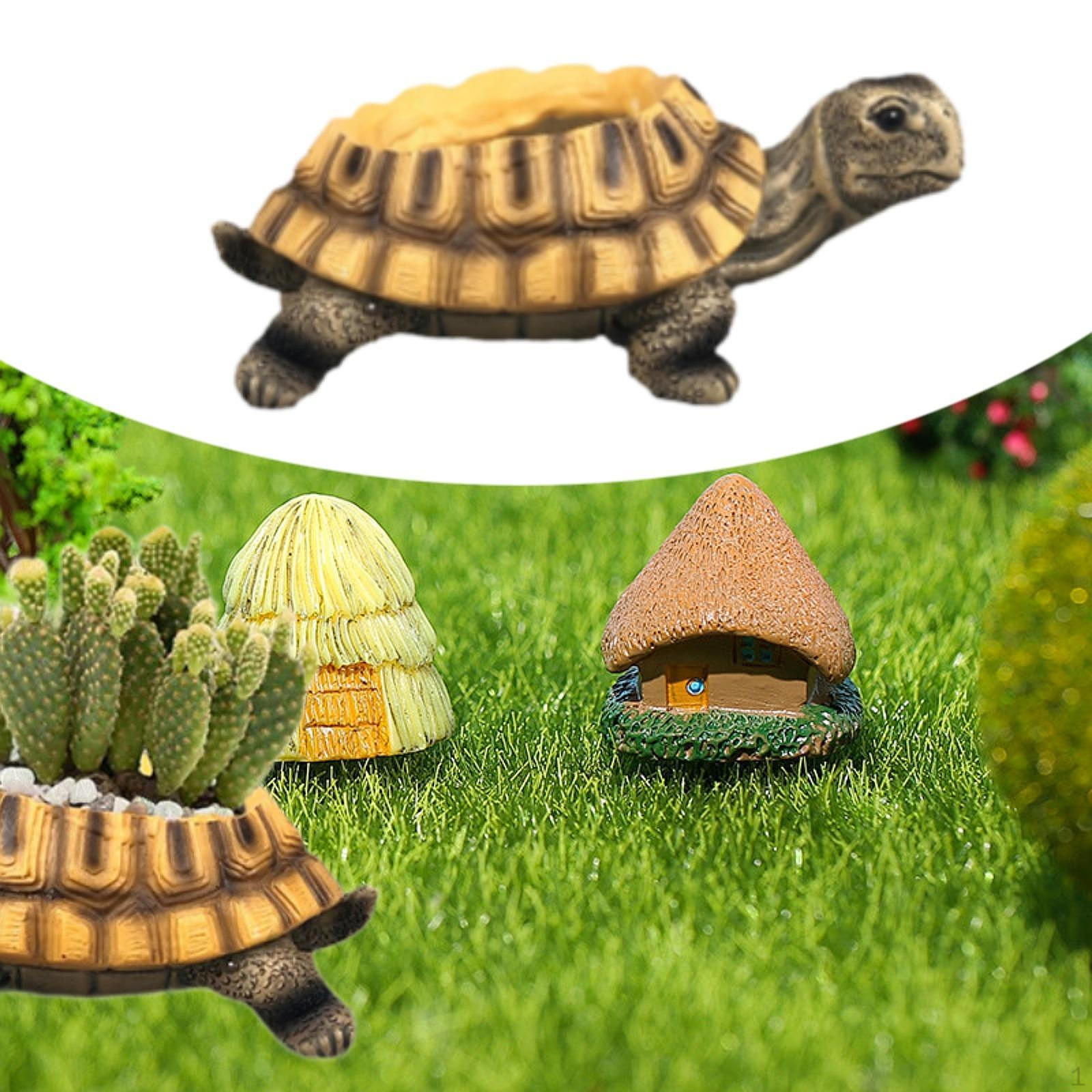 

Turtle Resin Flower Pot Statue Animal Decoration Creative Holder Decorative Planter for Patio