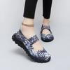 Women's Colorful Handmade Woven Sneakers Breath Slip-On Walking Wedge Shoes Light Low-Top Thick Bottom Casual Sandals Zapatillas