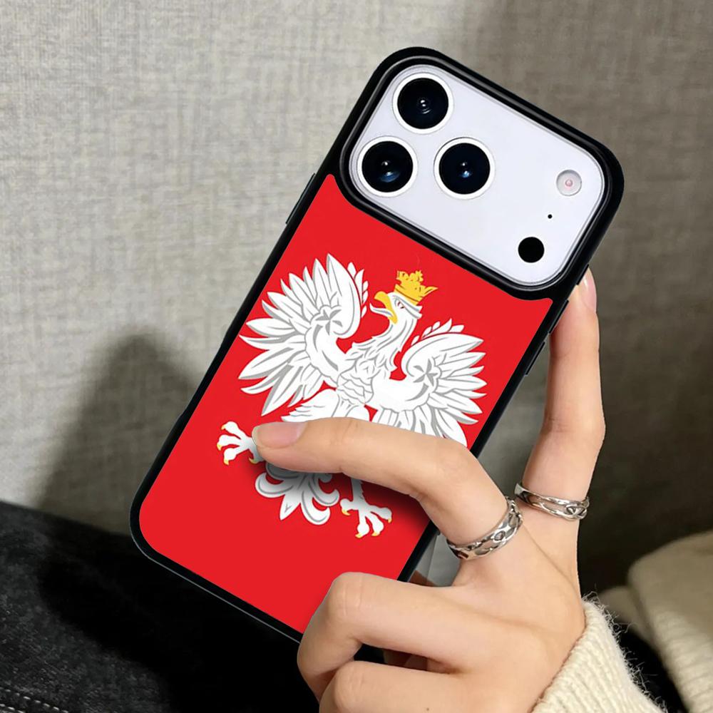 Capa Case for iPhone 17 Air 16 Pro Max 15 Plus 11 13 Mini 14 12 Back Phone Cover Poland Polish Flag soft