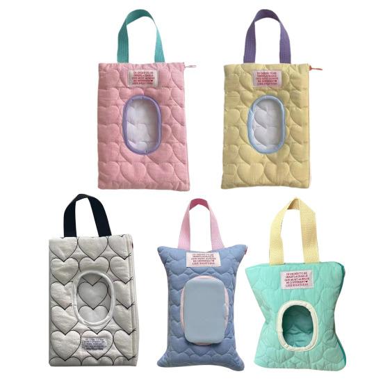 Travel Baby Wipes Dispenser Portable Quilted Wet Wipes Holder Zipper Closure Refillable Baby Wipes Case for Stroller Car Seat