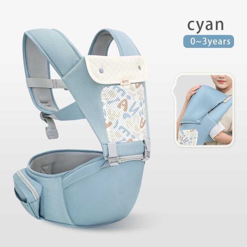 0-3 Years Old Baby Carrier with Hip Seat Blue Ergonomic Plastic Frame Foldable Easy Travel Baby Carrier  for Everyday