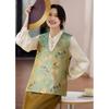 Women's Chinese Style Floral V-Neck Vest Jacket
