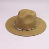New straw hat men's and women's travel beaded western cowboy hat sunshade sunscreen breathable vacation Panama straw hat