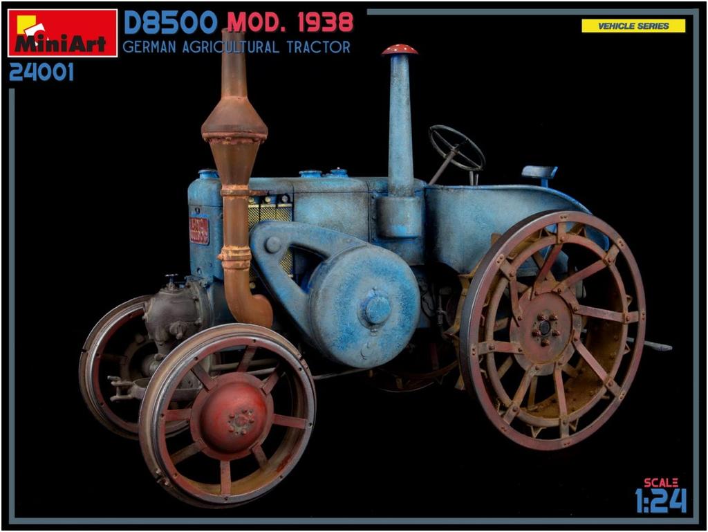 Miniart Scale German D8500 Agricultural Plastic MA24001 1/24 Traktor, 1983, Modell
