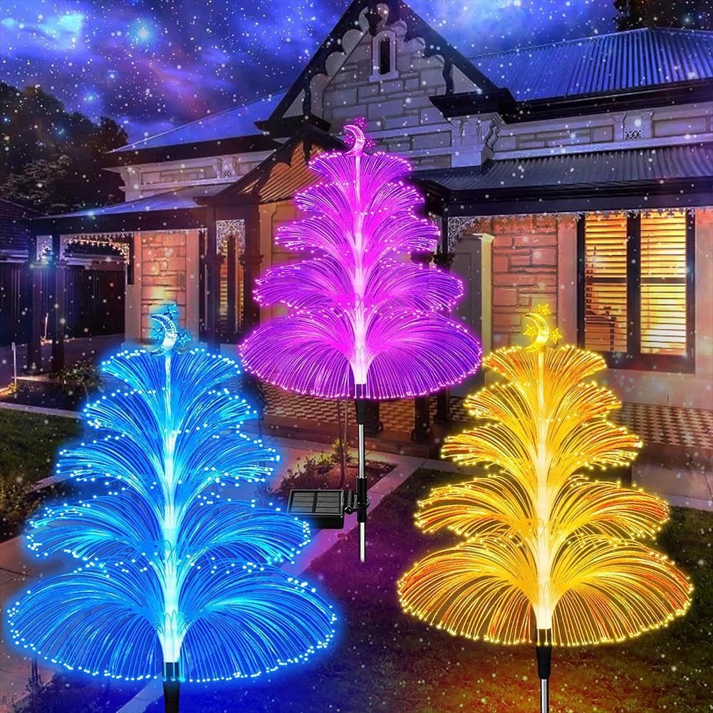 Kolip Solar Garden Lights, Christmas Tree Decorative Lamp, Waterproof 7 Color Changing Outdoor Decorative Lights For Yard Garden