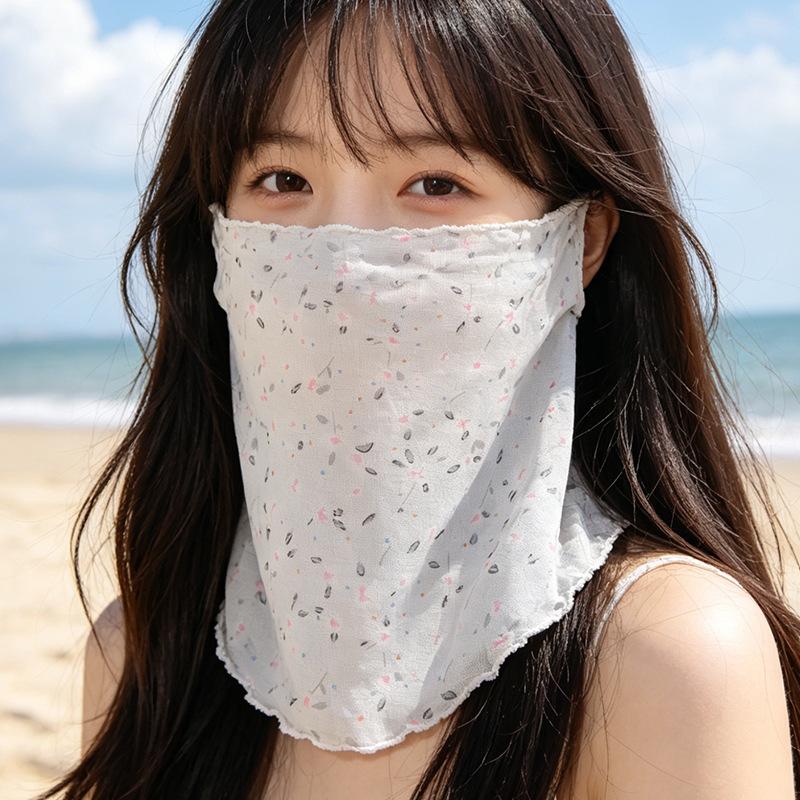 Full-Face Sun Protection Face Mask for Women Breathable Veil Mask for Summer Outdoor Activities Driving and Cycling with Built-in Neck Warmer