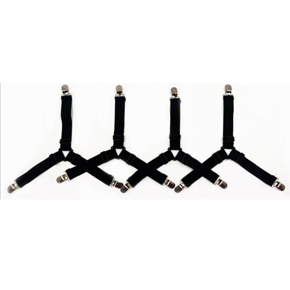 

3 зажима, угловой держатель для кровати, крепеж для простыни, зажимы для наматрасника, прочные простыни, эластичные регулируемые ремни 1 set чёрный