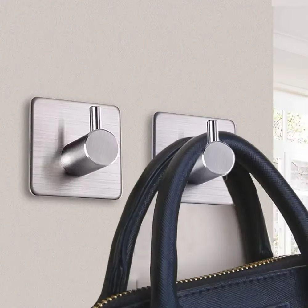 4Pcs Multi-Purpose Stainless Steel Hooks No Drilling Towel Rack Bathroom Kitchen Hardware