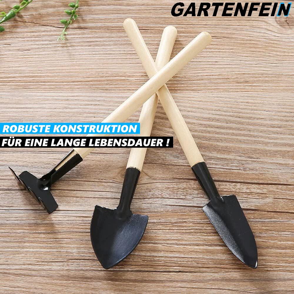 GARTENFEIN Mini ensemble d'outils de jardinage Pelle Râteau Bêche 3 pièces