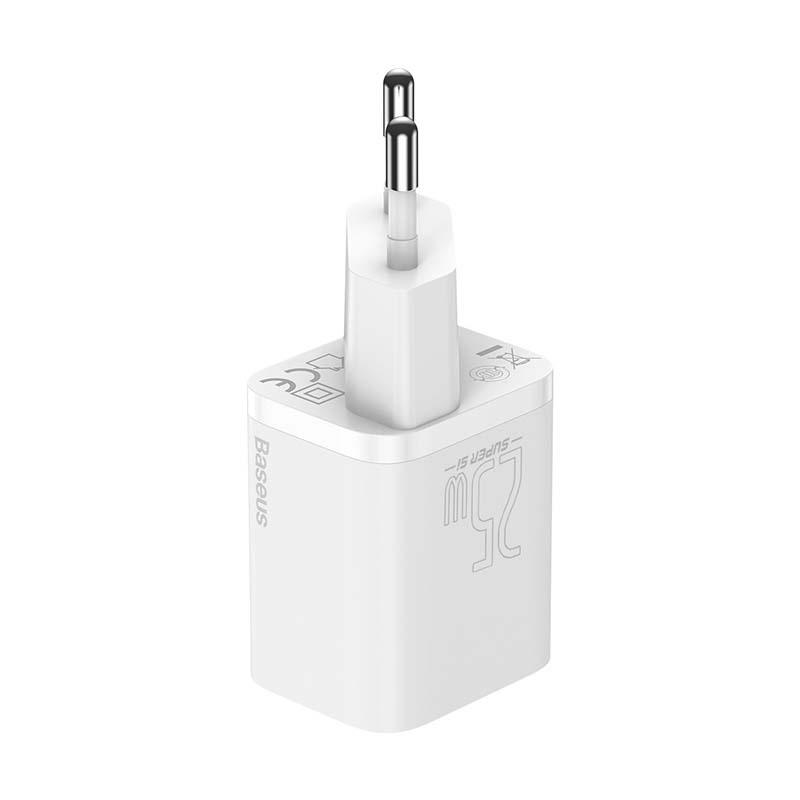 Ładowarka Sieciowa Baseus Super Si Quick Charger 1C 25W Z Przewodem Usb-C Do Usb-C 1M (Biała)