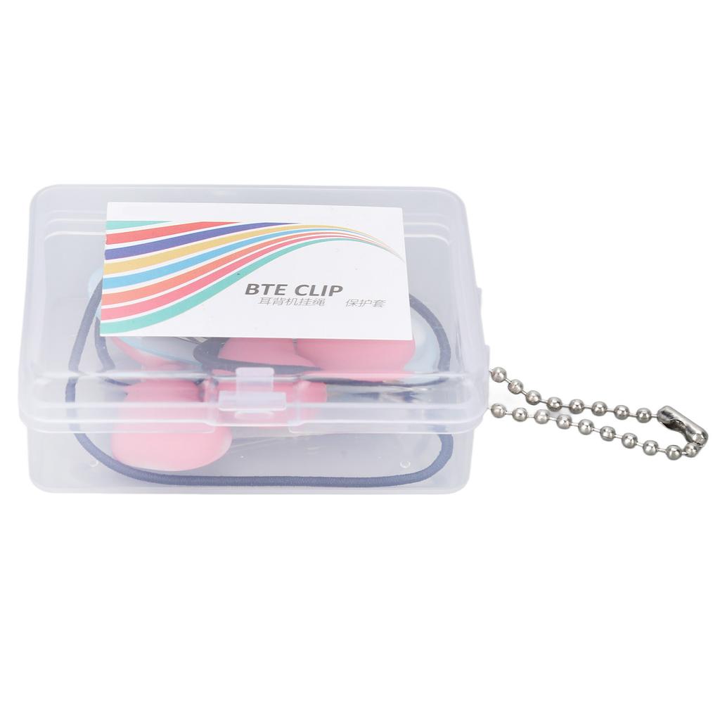 Rosaroter herzförmiger Hörgeräte-Cliphalter, tragbar, niedlich, BTE-Hörgerät-Umhängeband für Kinder