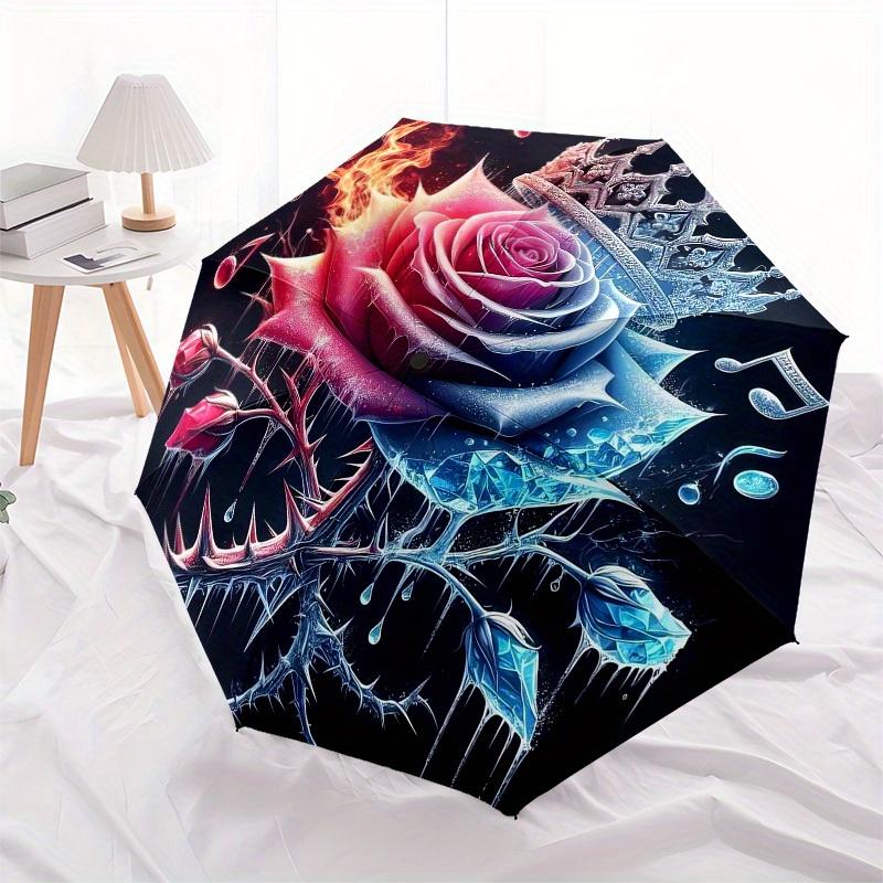 1pc Cartoon Pattern Umbrella with Plastic Handle,Suitable for All Seasons Home Travel Outdoor Umbrella