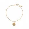 18K Gold-Plated Stainless Steel Women's Necklace with Sun-Shaped Zirconia