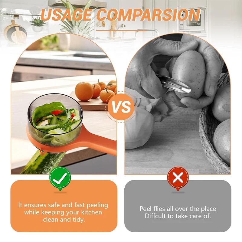 Vegetables Peeling Knife with Storage Box Manual Fruit Apple Peeling Cutter Potatoes Cucumber Shelling Tool Kitchen Accessories