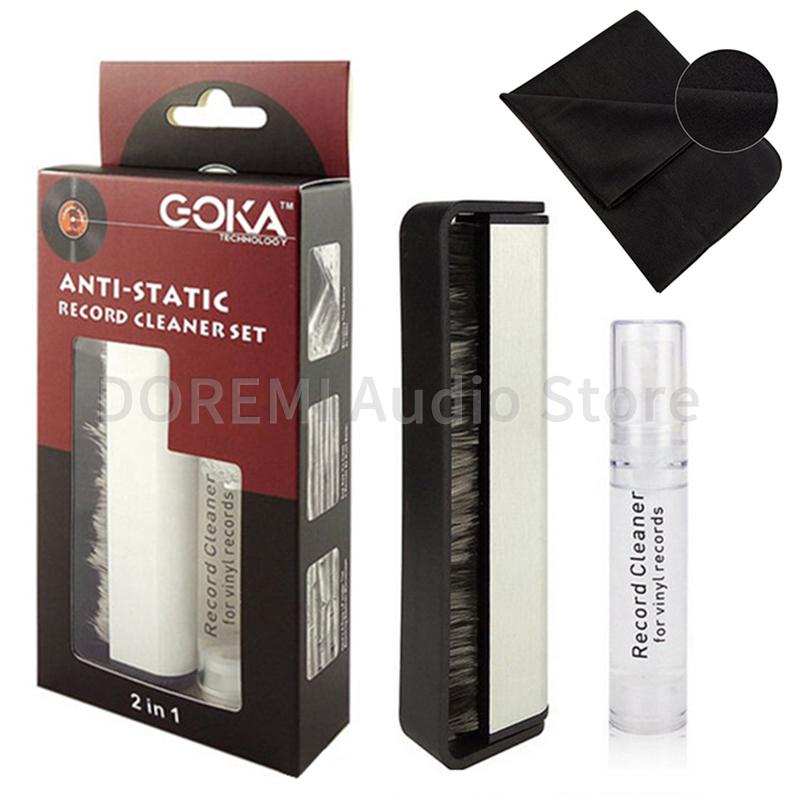 Vinyl Record Cleaning Brush Anti-Static Carbon Fiber Record Brush Detergent Fibre Cloth LP Vinyl Phonograph Player Accessories