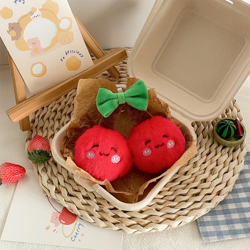 Entzückende Frucht-Schlüsselanhänger Plüschtiere Puppen Hochzeitskonfetti Mädchen-Taschenanhänger Schultaschen Weiche Kuscheltiere Für Alle Altersgruppen