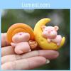 Moon Pig Pvc Micro Landscape Figurine Toy Cute Animal Desk Decoration For Gift