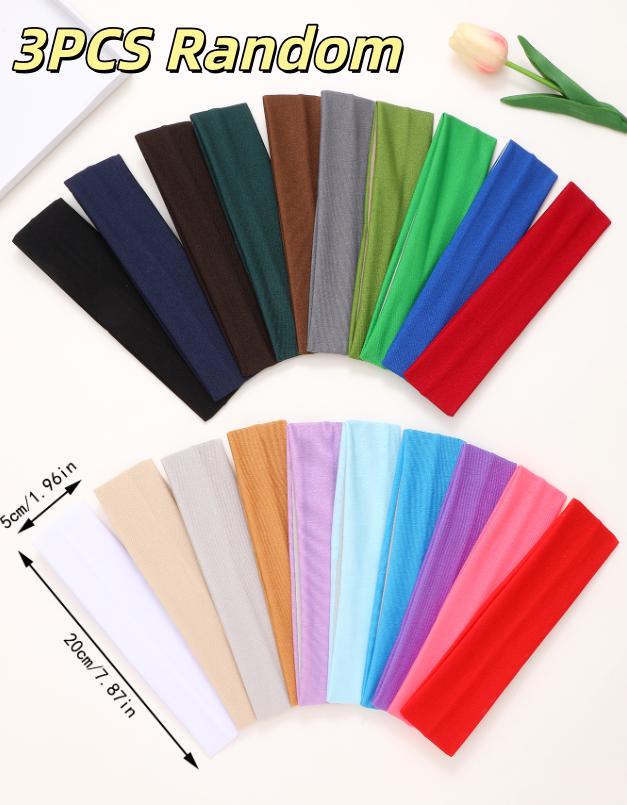 

3/10/15 -Pack Solid Color Headbands, Stretchable Sweat Absorbing Headwraps for Sports Yoga Workout, Fashion Hair Accessories