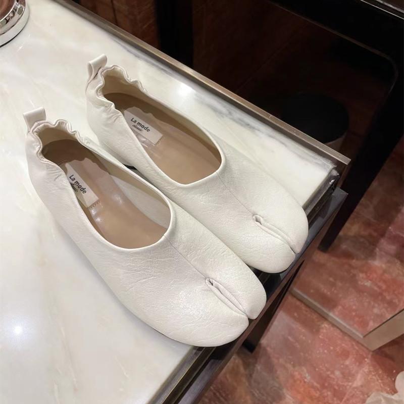 Fashion Bailamos Women Low Heel Split Toe Slippers Soft Bottom Loafers Microfiber Comfy Flats Brief Ladies Moccasins Tabi Ninja Shoes