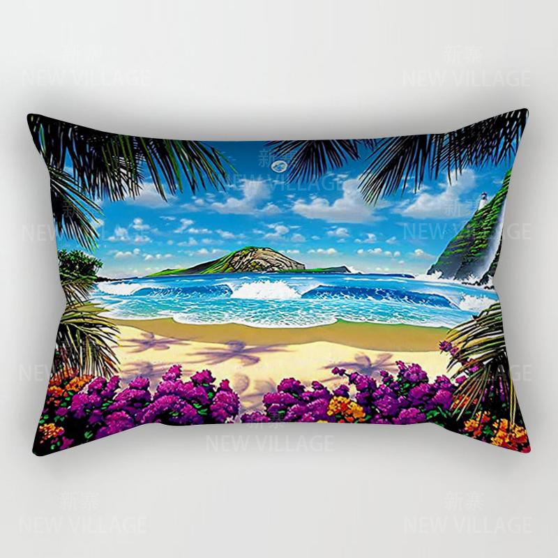 Unframed Home Autumn Decoration Oil Painting Style Pillow Cushion Cover Decorations Throw Pillow Cover 30*50 Pillowcase 30x50 40