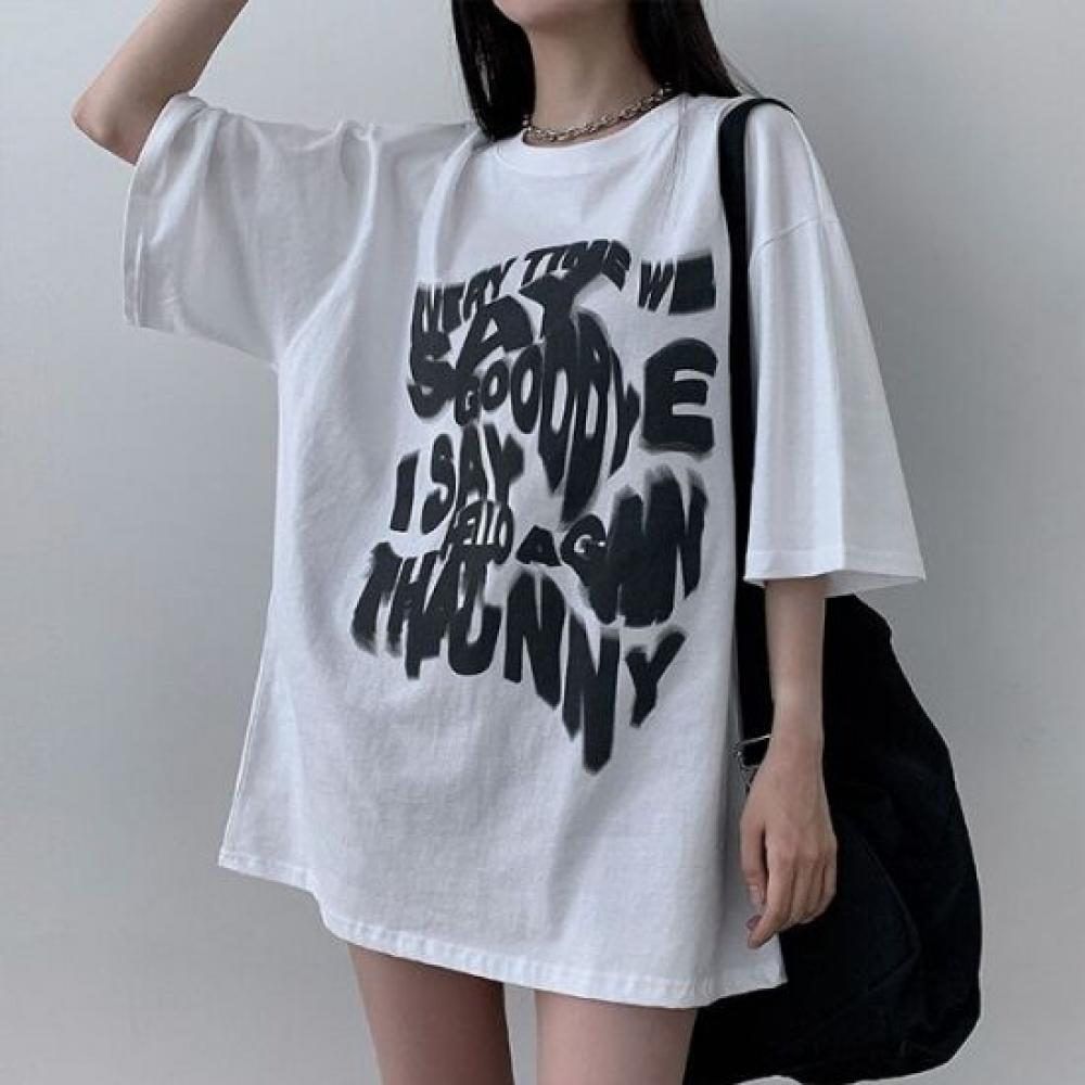 The Pink OverfiT LeTTering PrinT T shirT