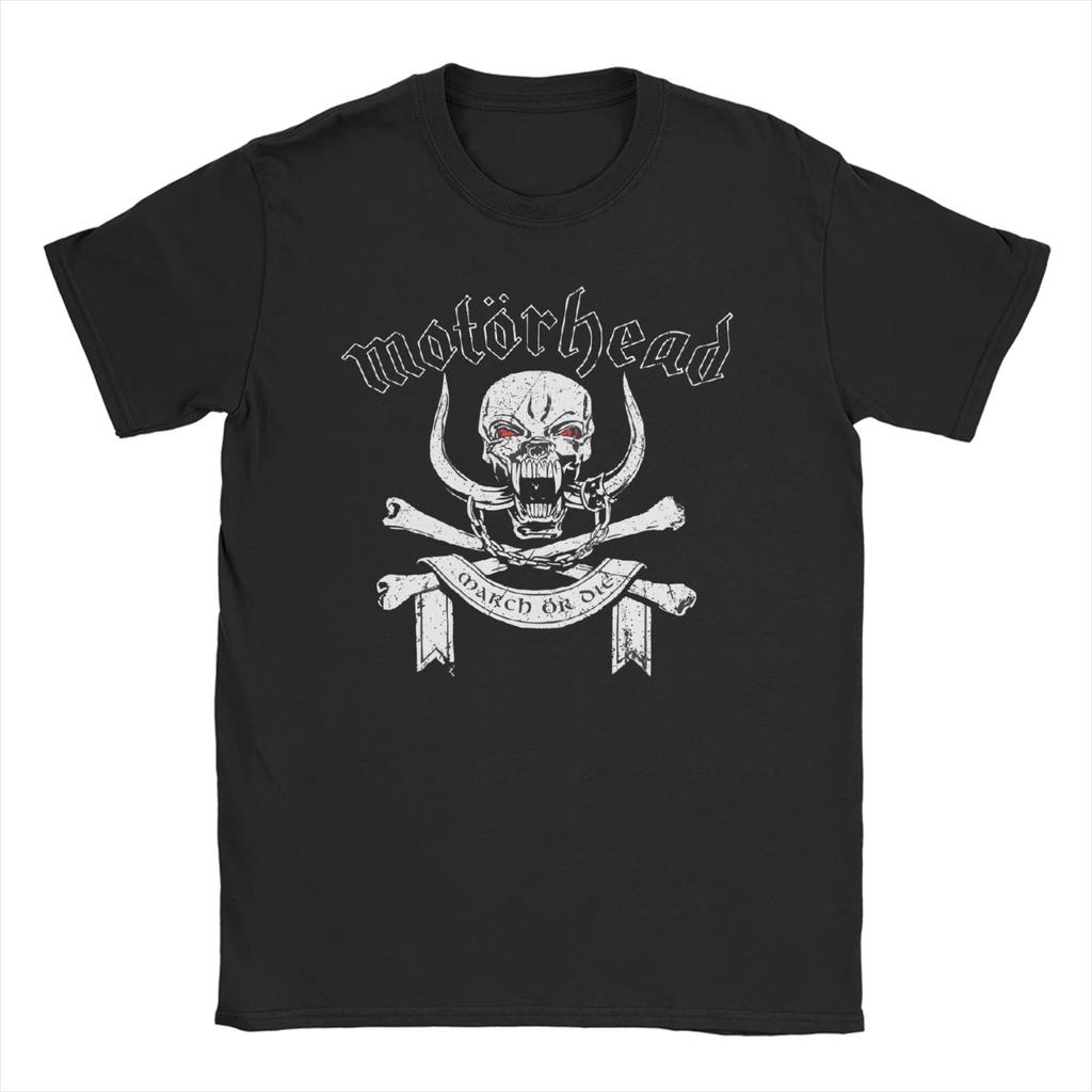 Męska Damska Koszulka Bawełniana Heavy Metal Motorhead Band Zabawna Koszulka z Krótkim Rękawem z Okrągłym Dekoltem Koszulki z Nadrukiem