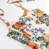 Kaslead New Arrival Women's Clothing Fashion Style Fashion Side Slit Shoulder Shoelace Spaghetti-Strap Floral Print Dress