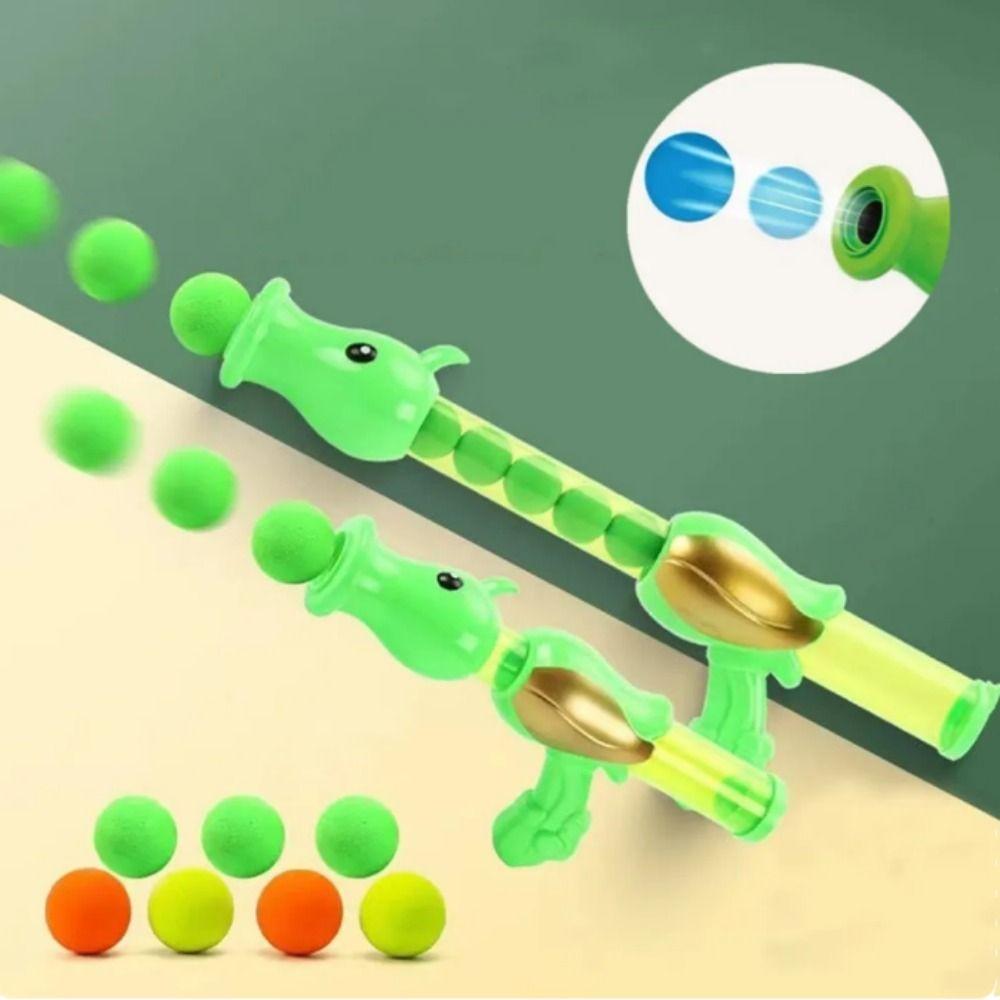 Plastic Interactive Cat Toy Ball Pea Shape Kitten Toys Launcher Pea Aerodynamic Launcher  Cats