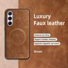 For Samsung Galaxy A56 A55 A54 A53 A52 A52S A51 PU Leather Magnetic Ring Soft Edge Anti-Drop Anti-Fingerprint Phone Case