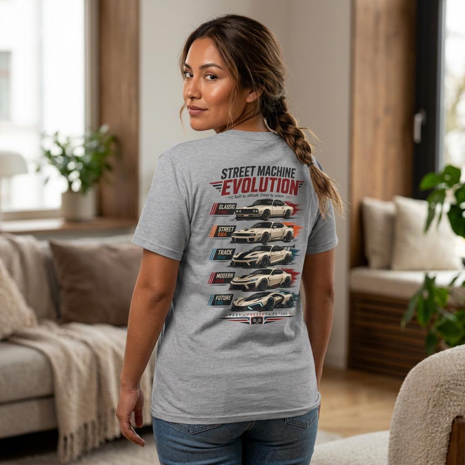 Street Machine Evolution Shirt, Car Enthusiast Graphic Tee, Classic to Future Muscle Car T-Shirt, Garage Culture Gift for Car Guys S