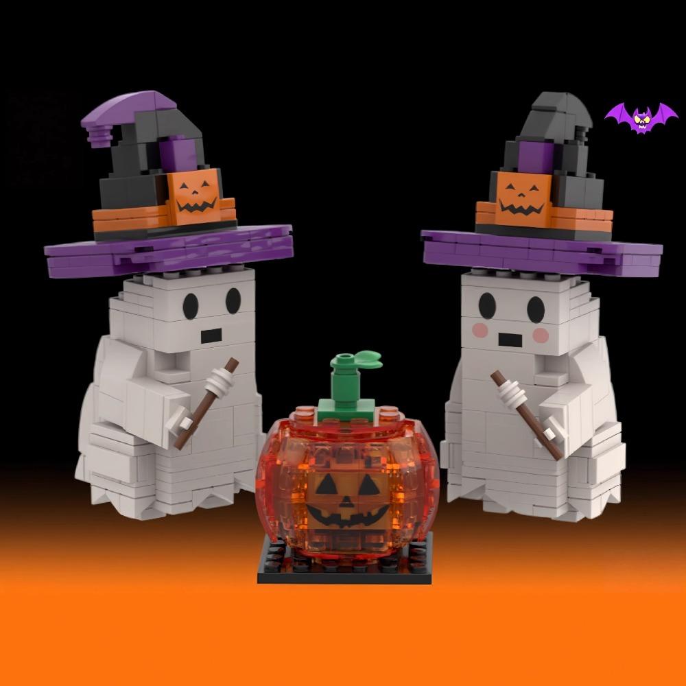 Popular Halloween compatible Lego small particles building block ghost pumpkin puzzle assembled toy gift