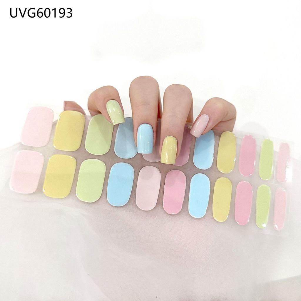 Transparent Nude UV Gel Nail Art Stickers: Semi-Cured, Semi-Baked Manicure Sheets
