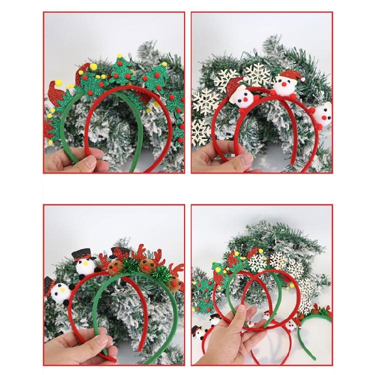 Glittering Powder Christmas Headband Festival Props Hairhoop for Family Gathering Holiday Celebration Props Headpiece
