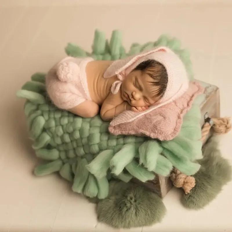 Neugeborenen Shooting Decken Baby Fotografie Requisiten Korb Füller Füllmaterial Quaste Decke Foto Hintergrund Studio Shooting Requisiten